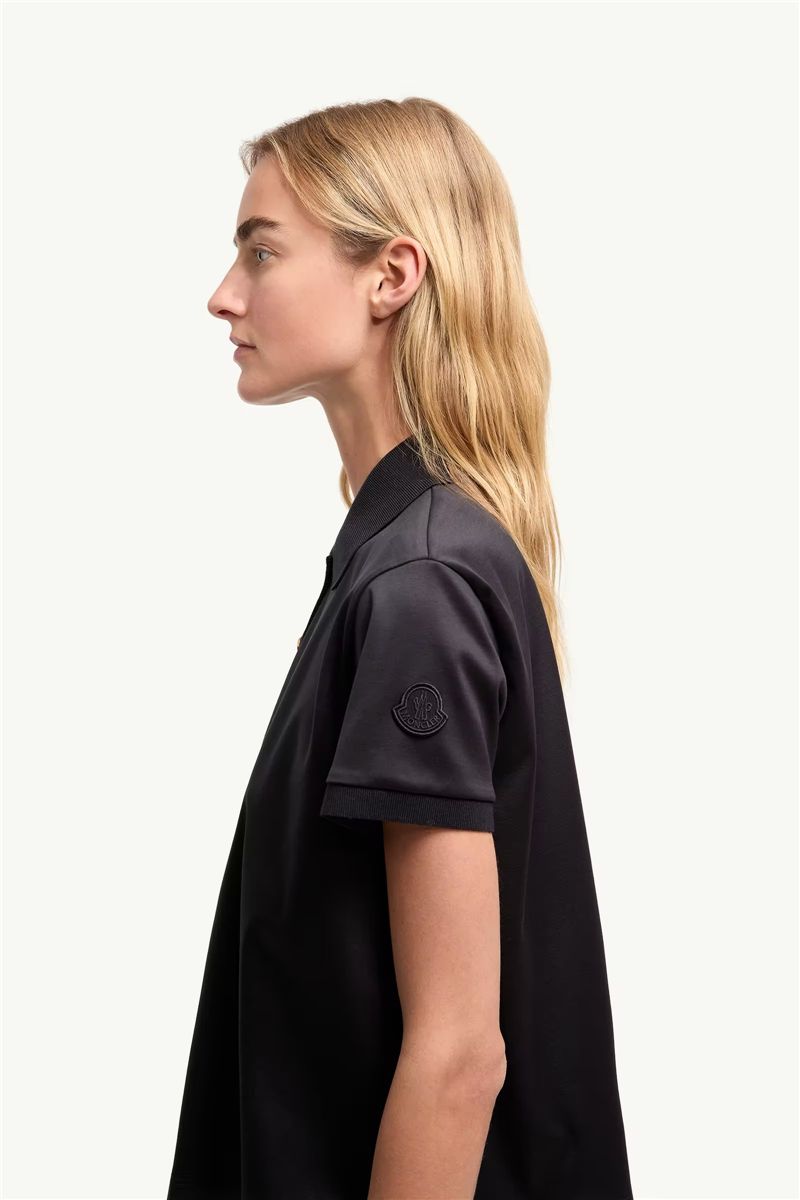 Grosgrain logo cotton polo shirt-MONCLER-Verso