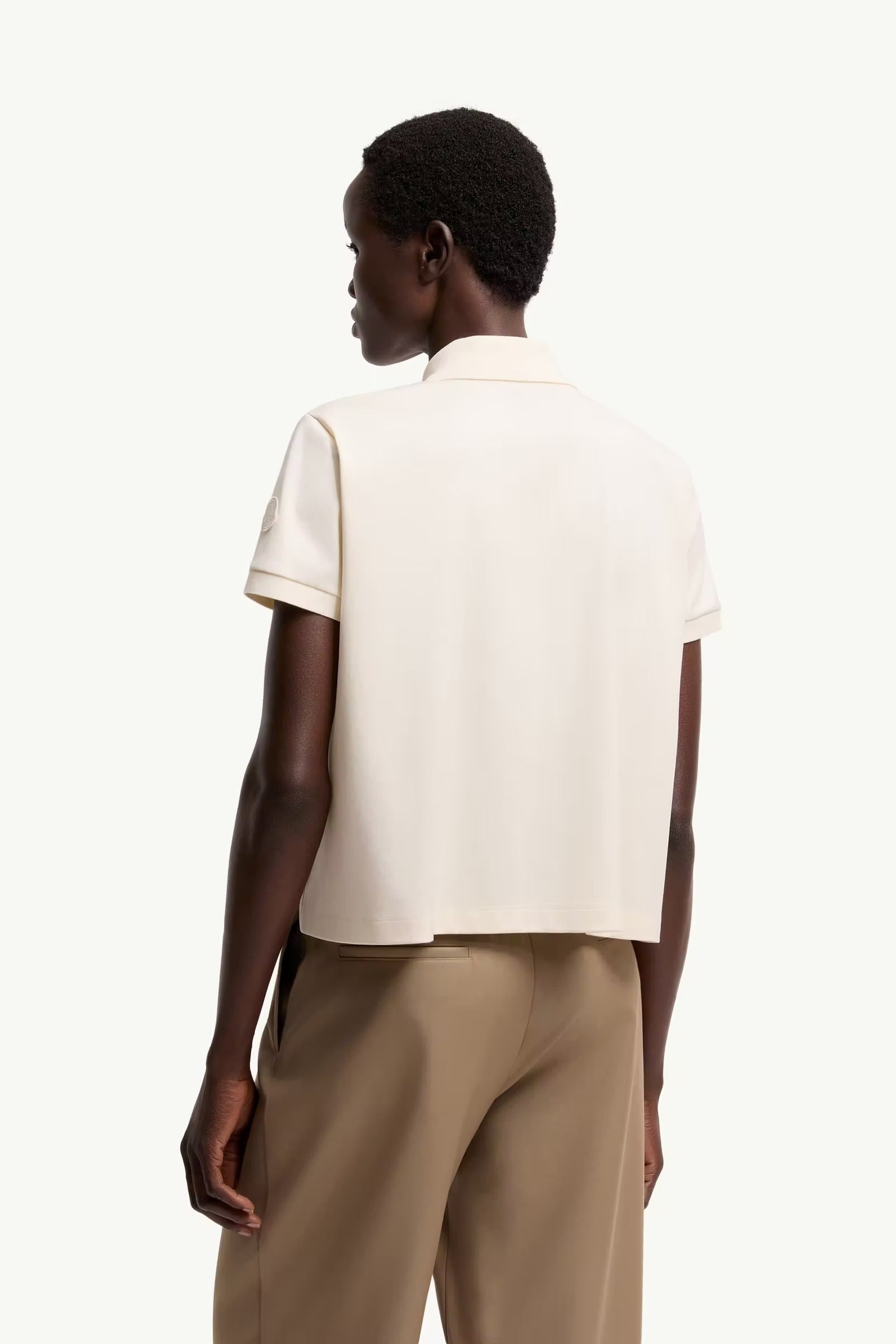 Grosgrain logo cotton polo shirt-MONCLER-Verso
