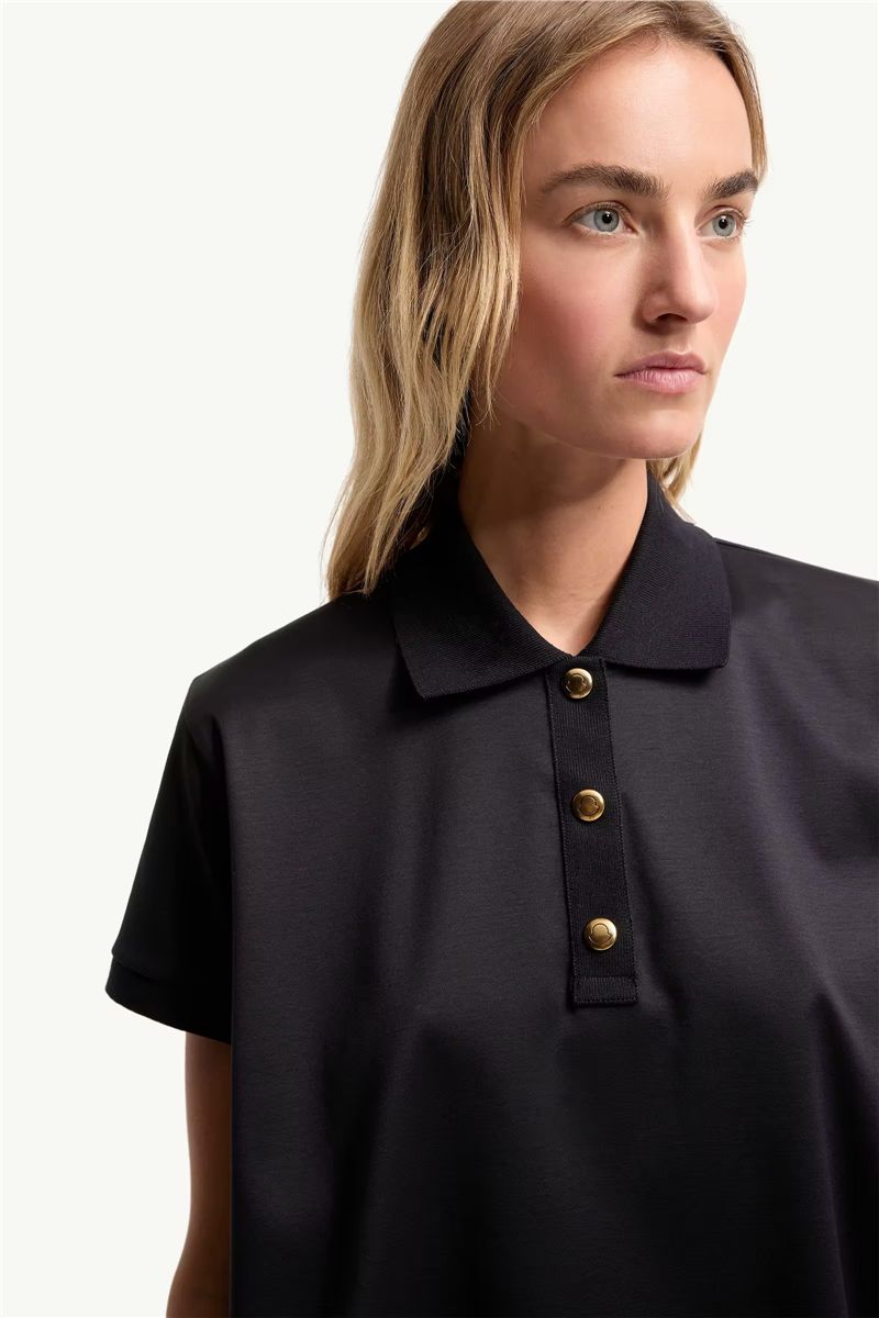 Grosgrain logo cotton polo shirt-MONCLER-Verso