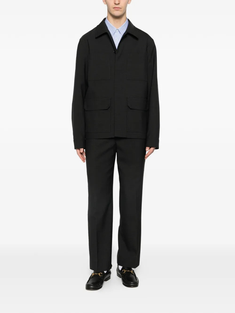 Gucci Logo Waistband Straight Leg Trousers-GUCCI-Verso