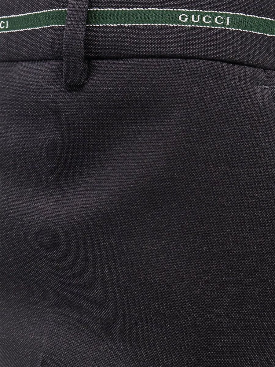 Gucci logo waistband straight leg trousers-GUCCI-Verso