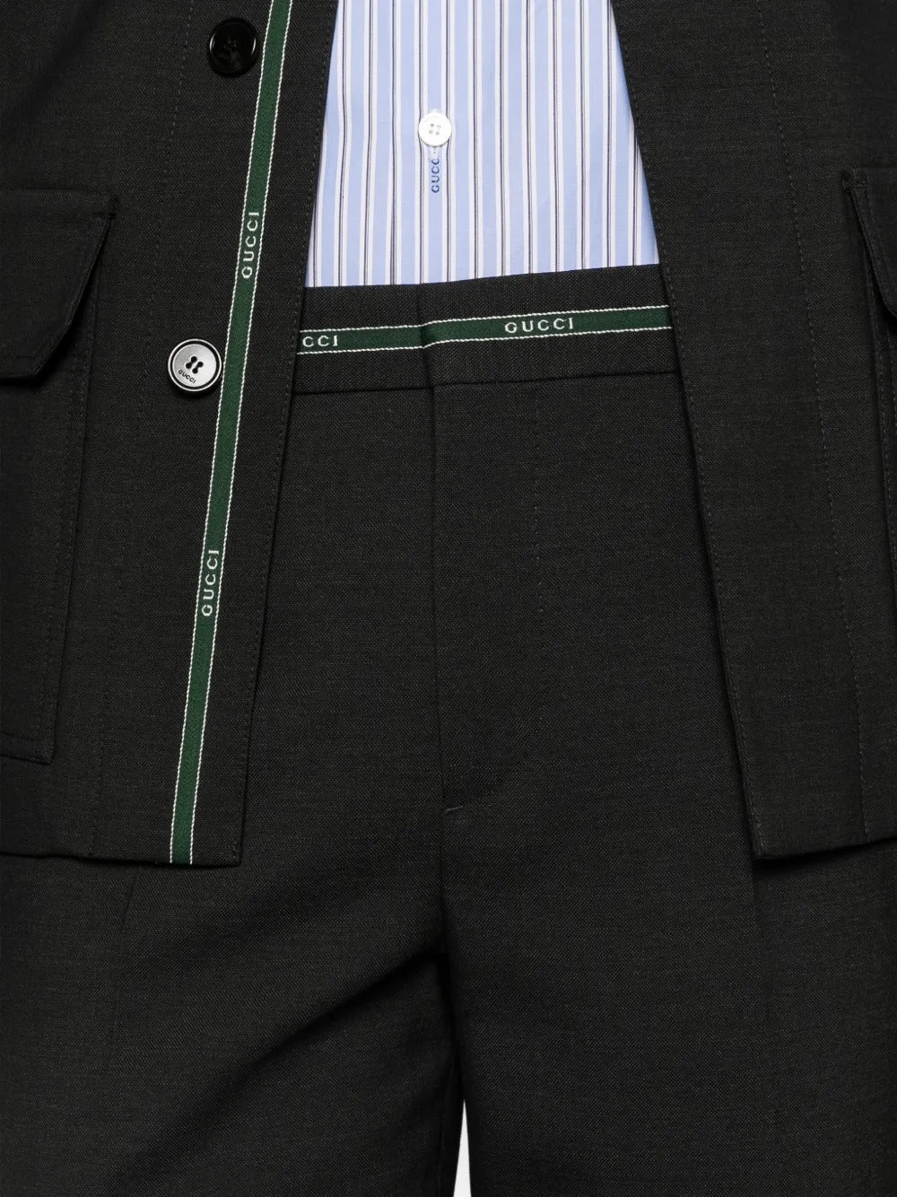 Gucci Logo Waistband Straight Leg Trousers-GUCCI-Verso