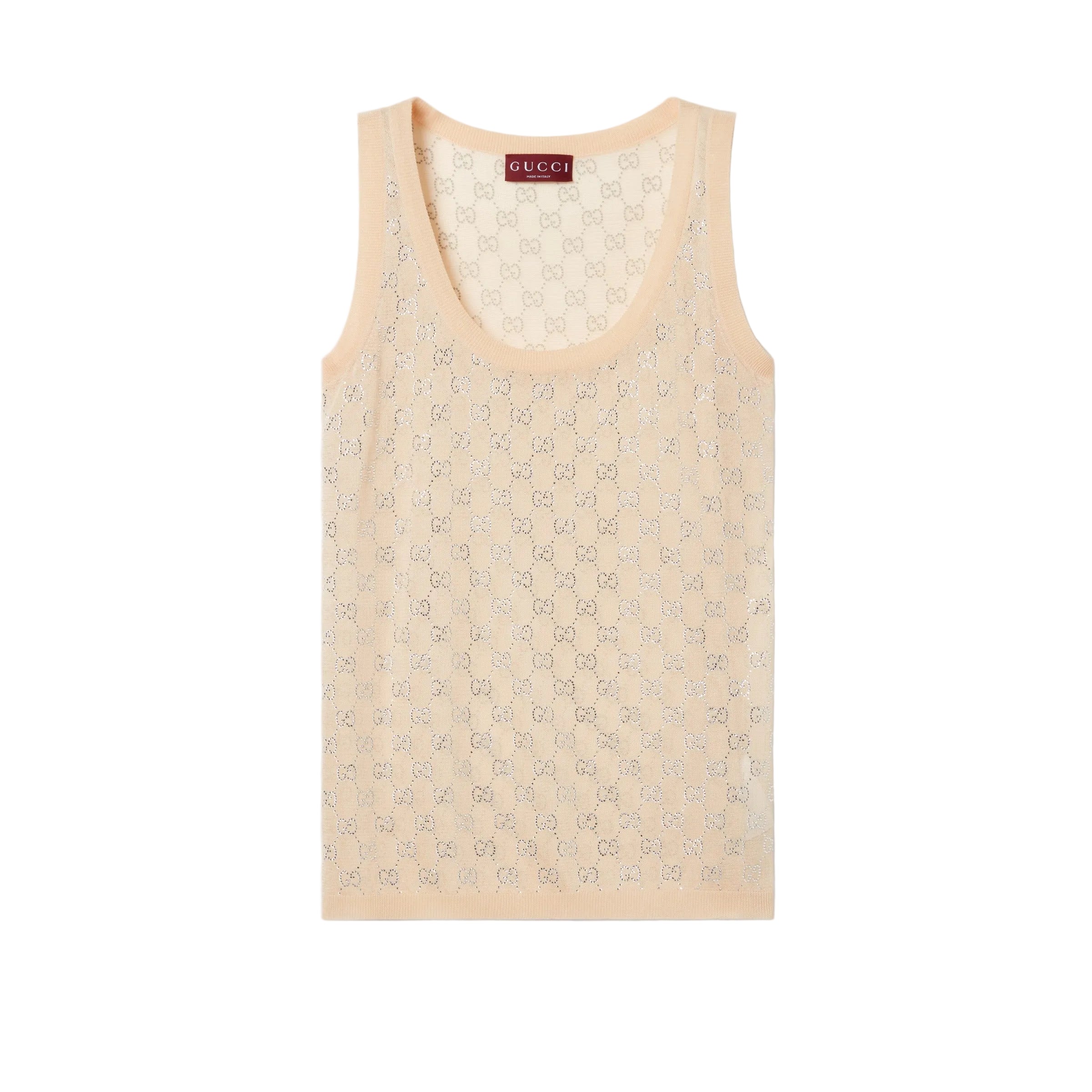 Gucci Monogrammed Embellished Tank Top-GUCCI-306795-XS-Verso