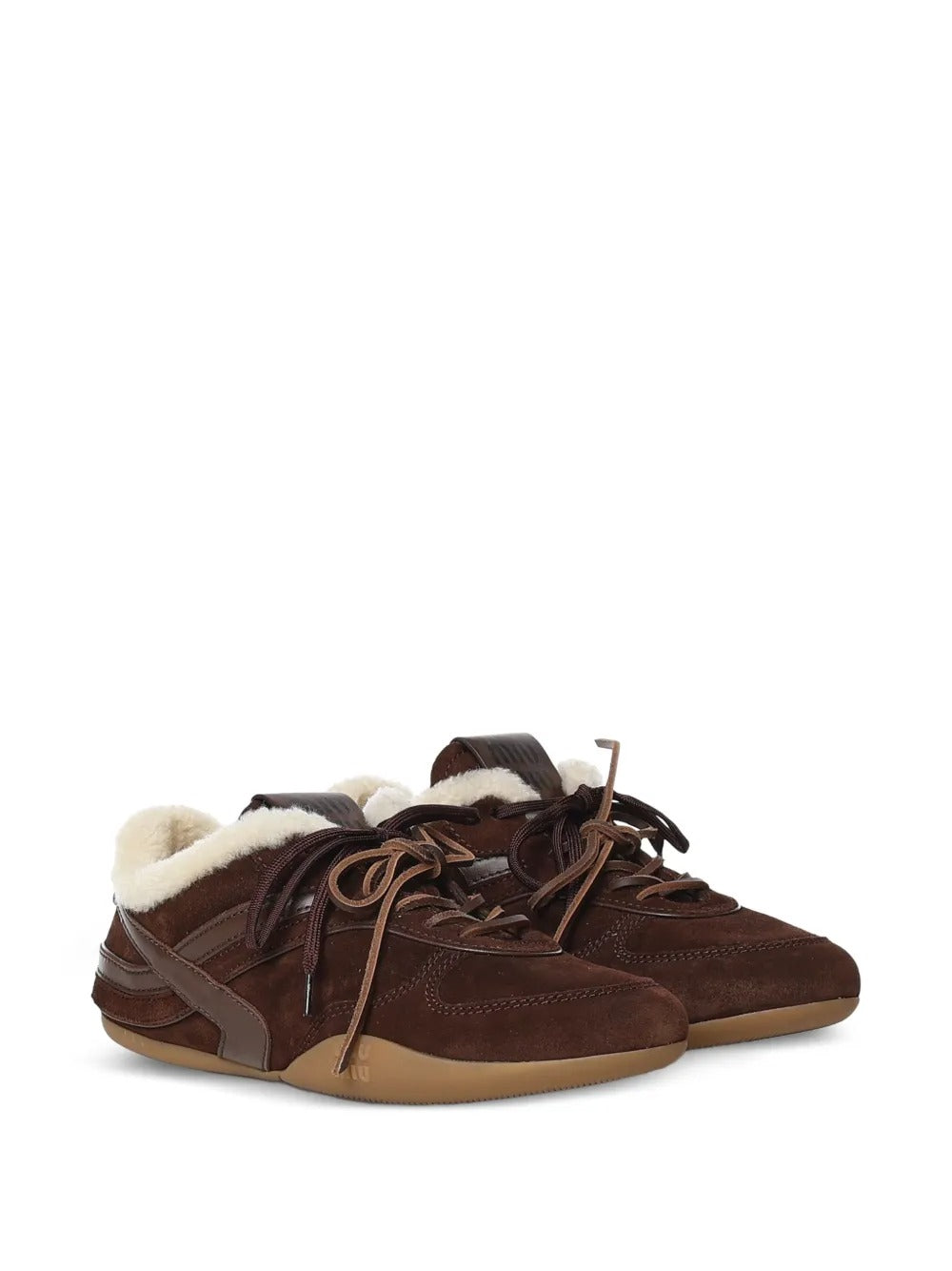 Gymnasium shearling-lined suede sneakers-MIU MIU-Verso
