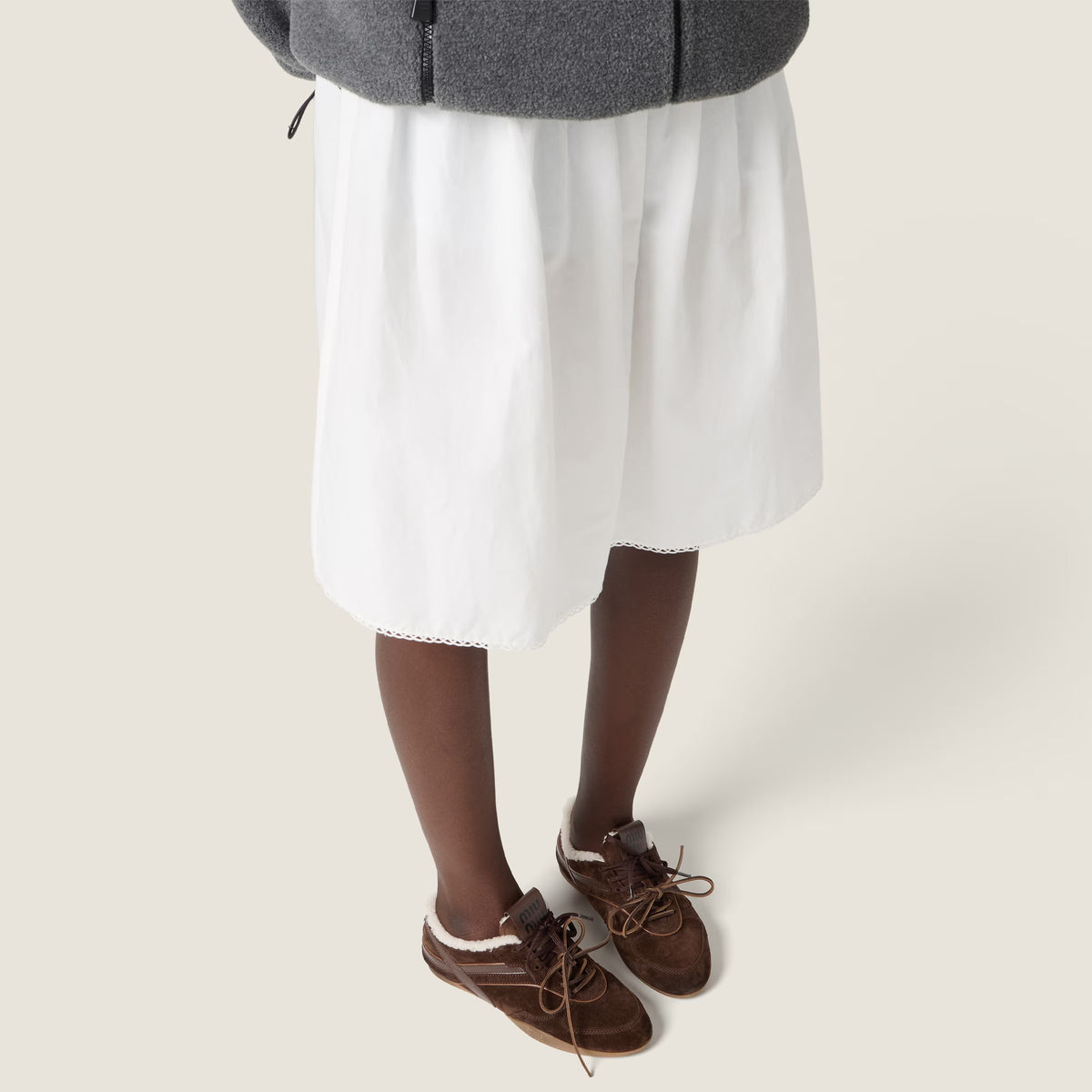 Gymnasium Suede and Shearling Sneakers-MIU MIU-Verso