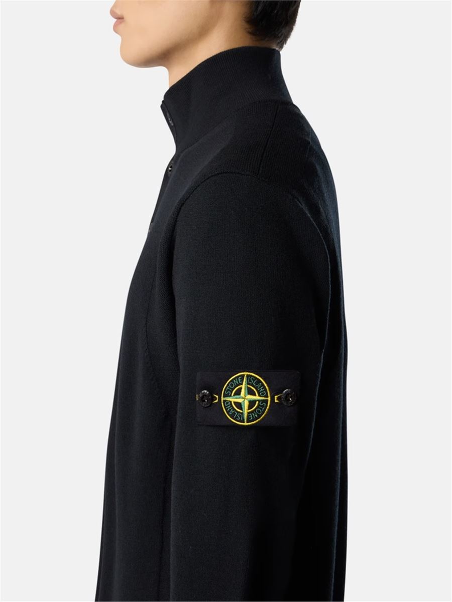 Half-button jumper with reverse stitch details-STONE ISLAND-Verso