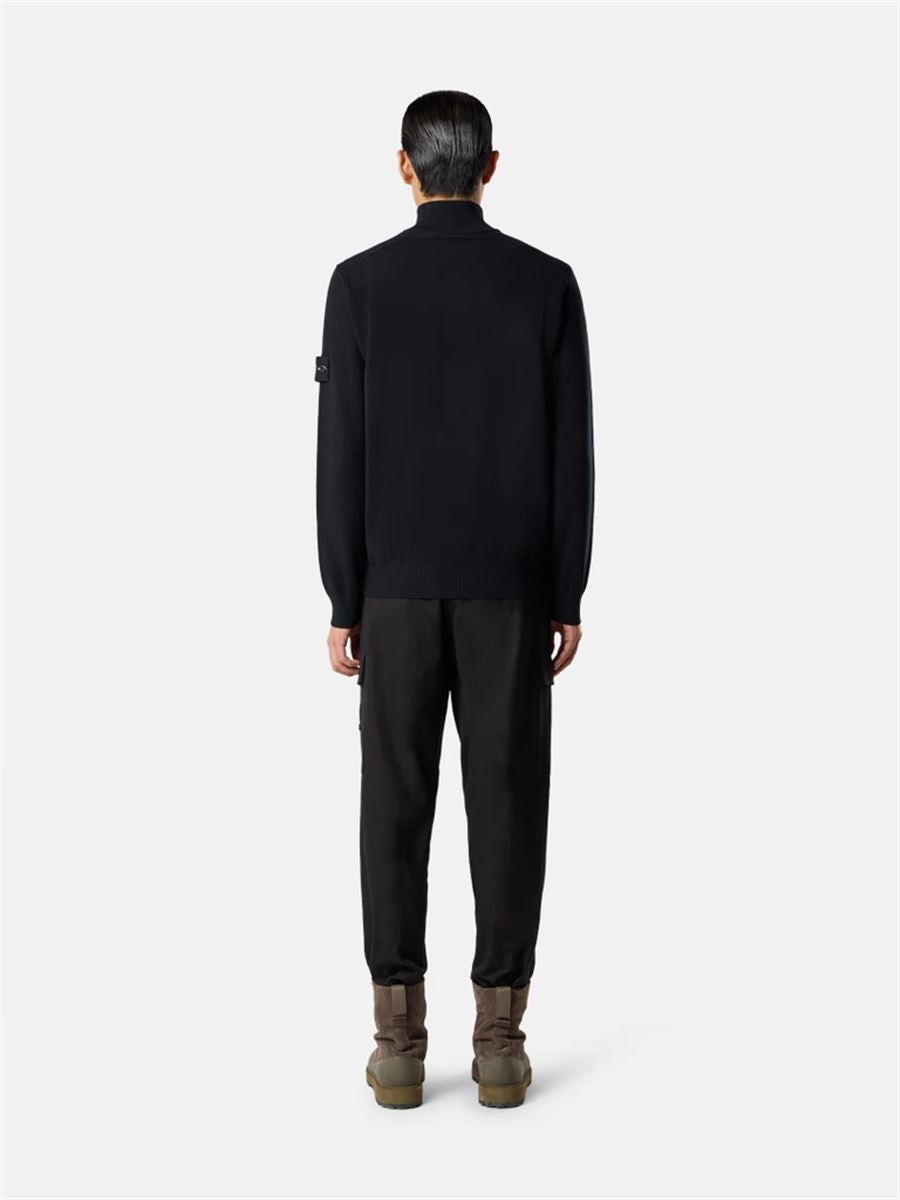 Half-button jumper with reverse stitch details-STONE ISLAND-Verso