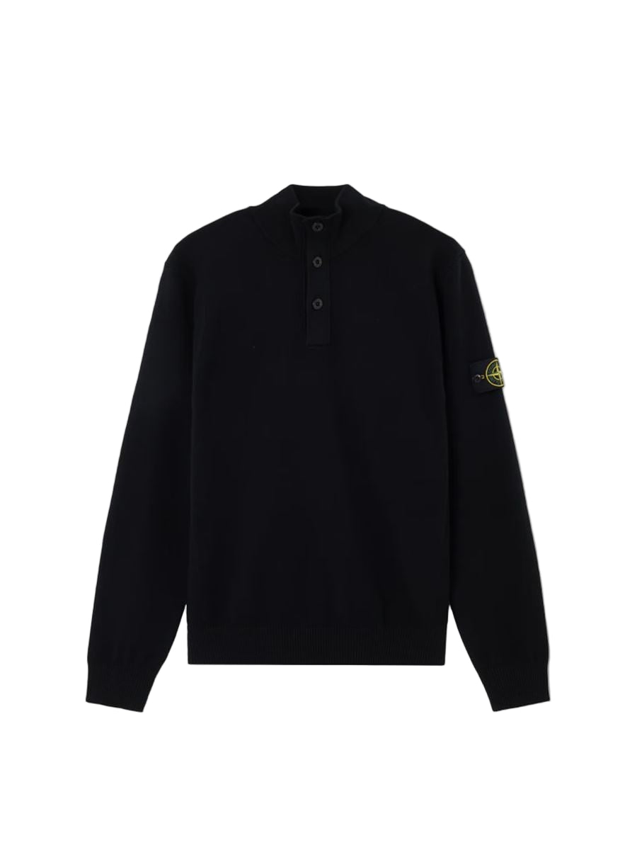 Half-button jumper with reverse stitch details-STONE ISLAND-Verso
