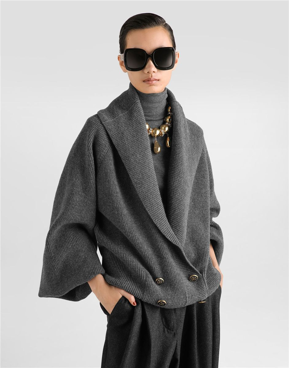 Half english rib knit cardigan-DOLCE&GABBANA-Verso