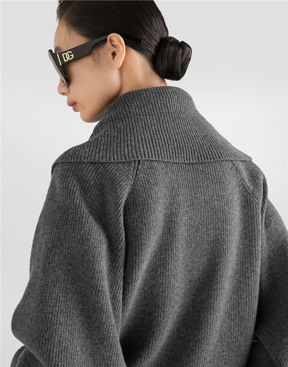 Half english rib knit cardigan-DOLCE&GABBANA-Verso