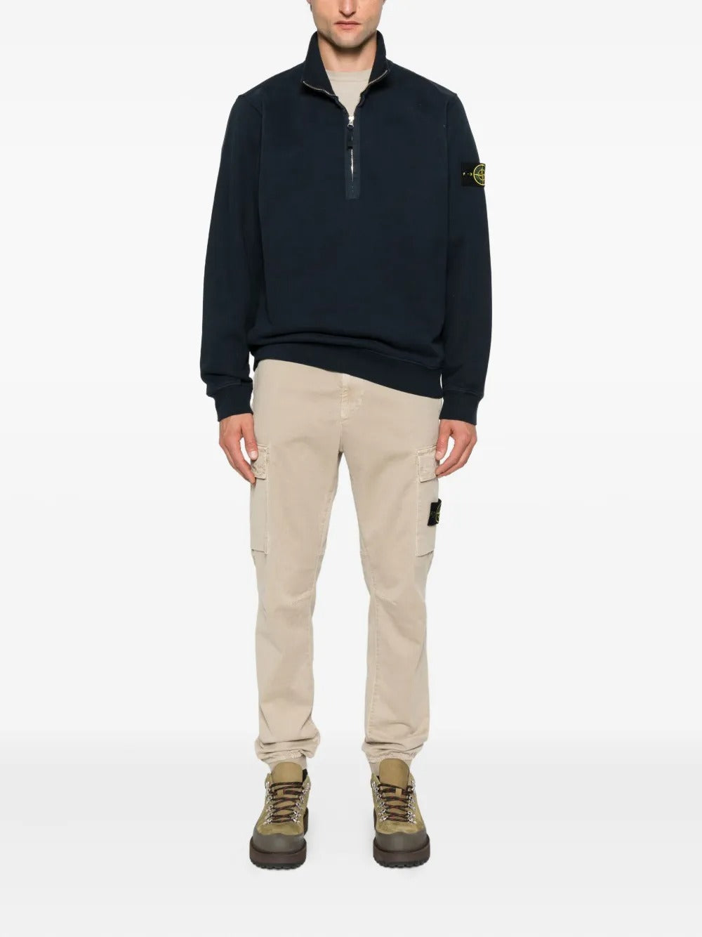 Half-zip cotton sweatshirt-STONE ISLAND-Verso