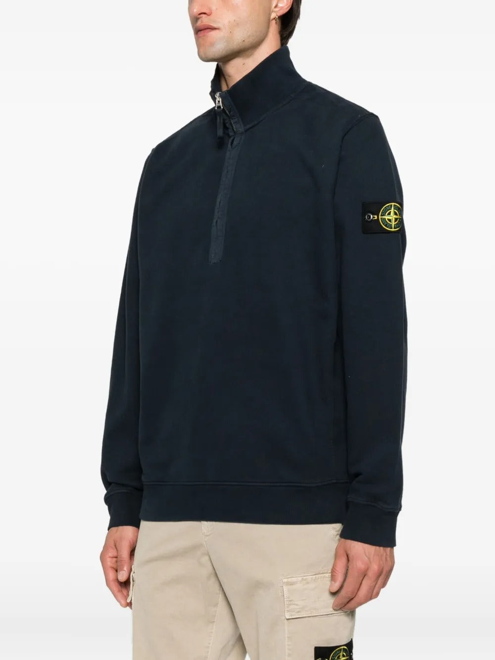 Half-zip cotton sweatshirt-STONE ISLAND-Verso