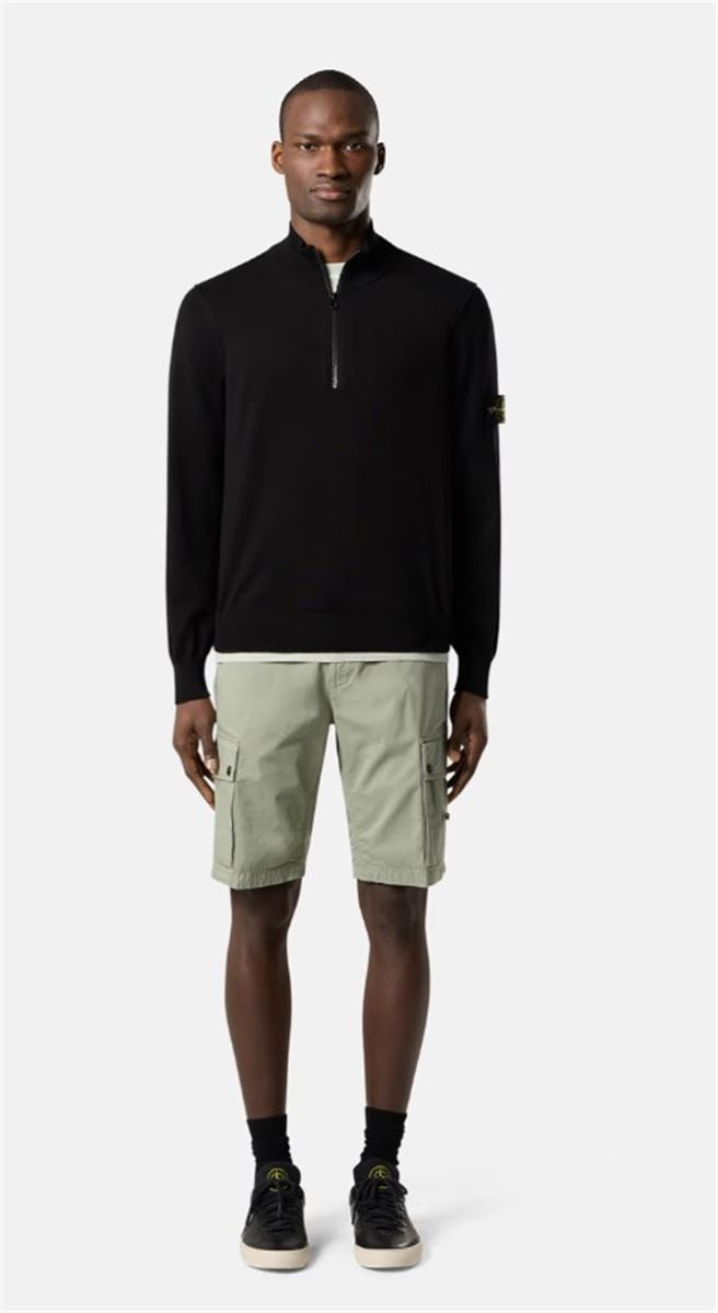 HALF-ZIP JUMPER WITH SMALL ROLL DETAILS-STONE ISLAND-Verso