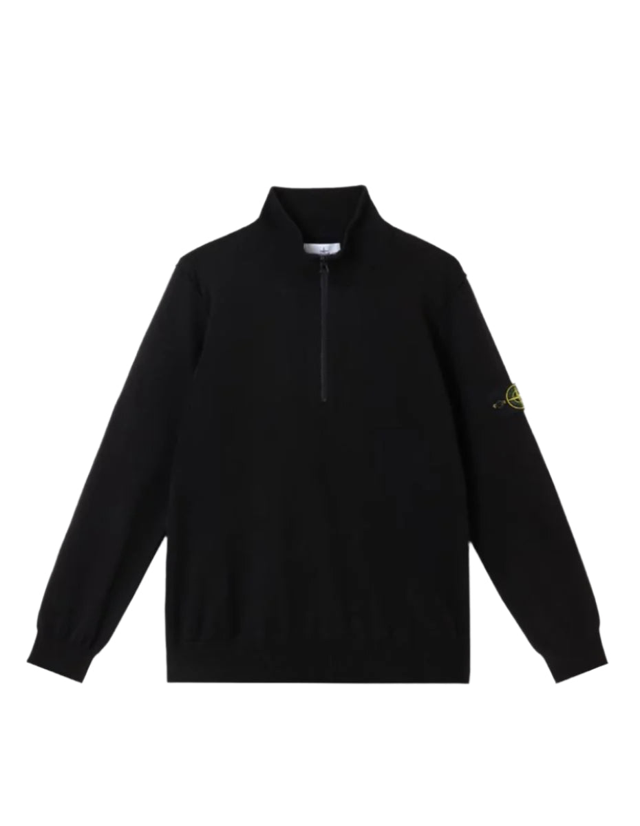 HALF-ZIP JUMPER WITH SMALL ROLL DETAILS-STONE ISLAND-Verso