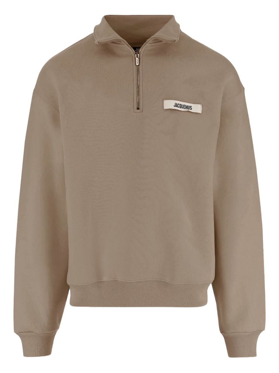 Half-zip logo-patch sweatshirt-JACQUEMUS-Verso