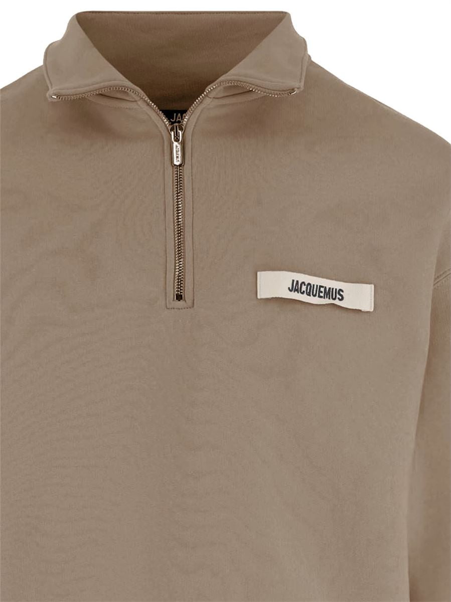Half-zip logo-patch sweatshirt-JACQUEMUS-Verso