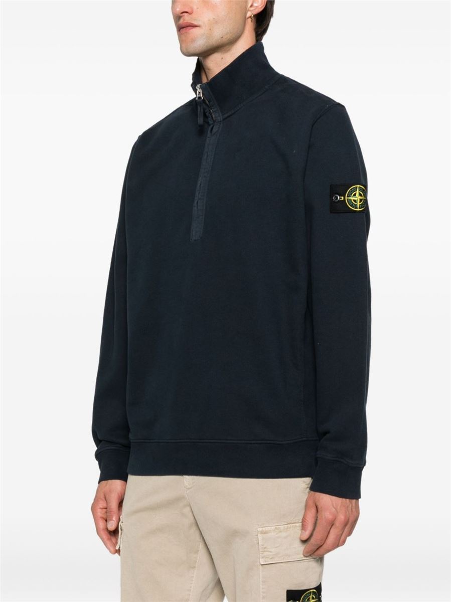 Half-zip logo-patch sweatshirt-STONE ISLAND-Verso