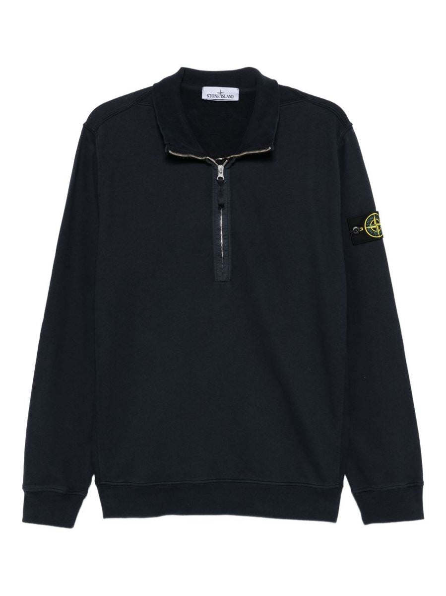 Half-zip logo-patch sweatshirt-STONE ISLAND-Verso