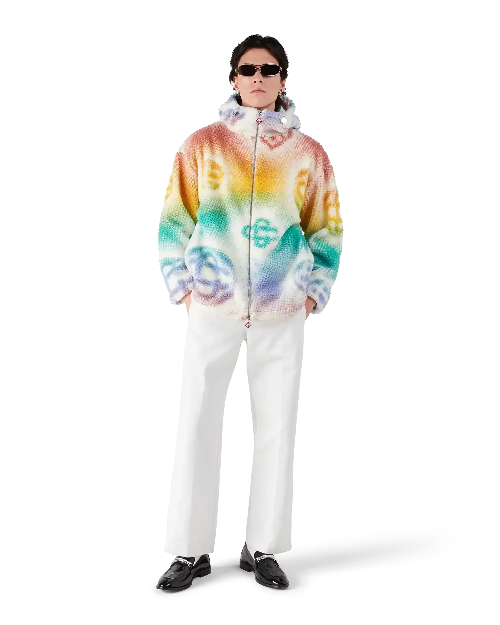 Halftone Monogram Fleece Jacket-CASABLANCA-Verso