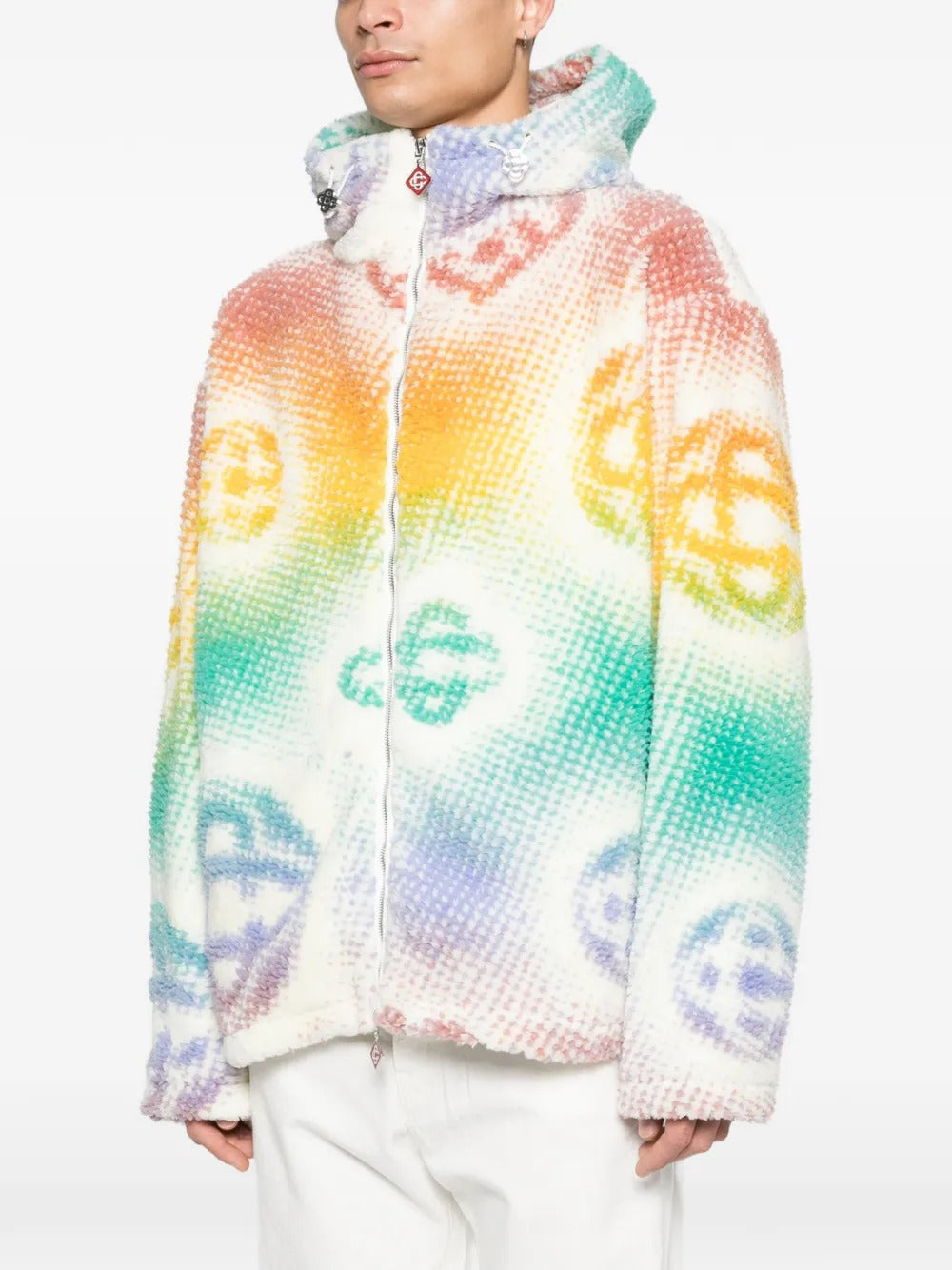 Halftone Monogram Fleece Jacket-CASABLANCA-Verso