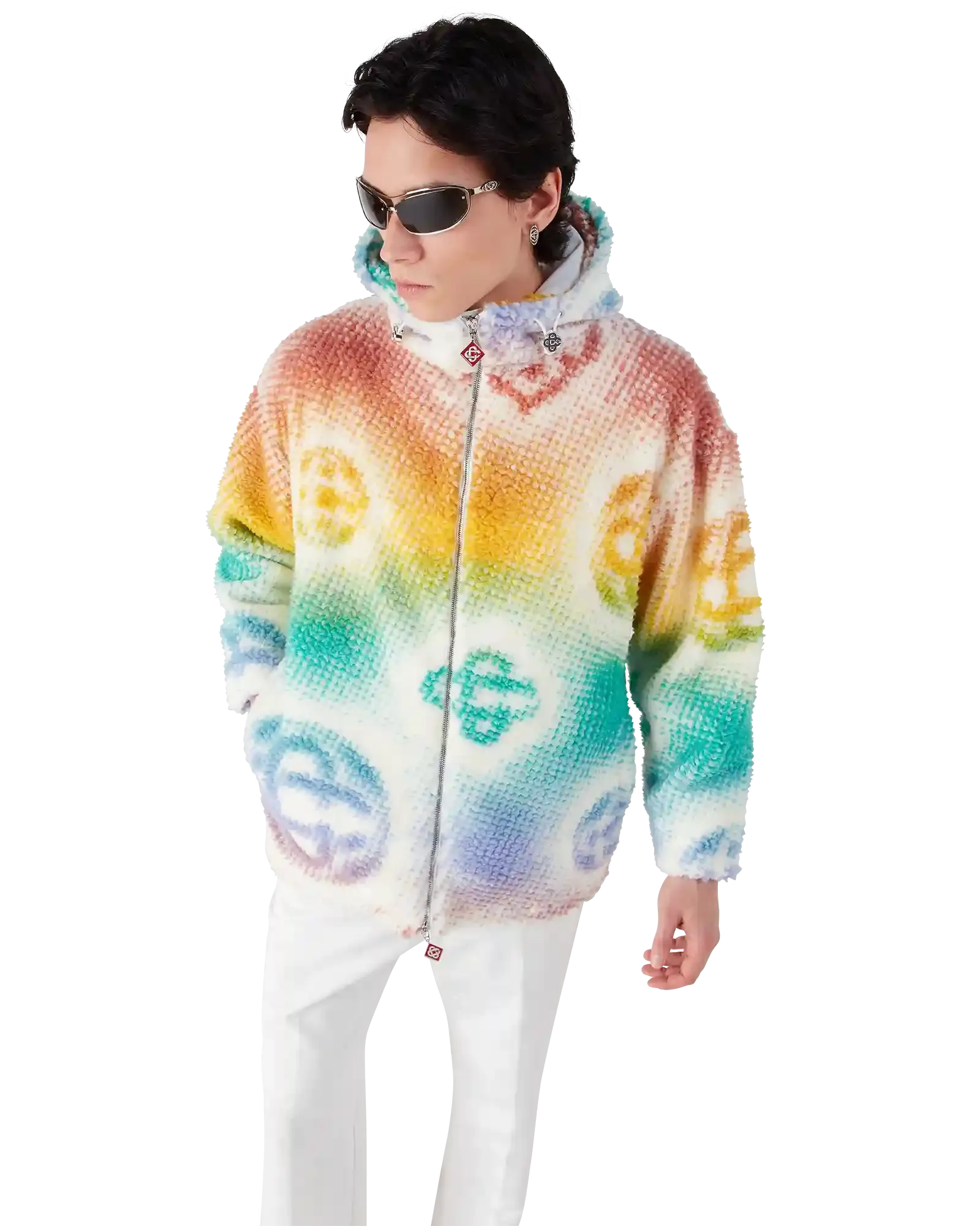 Halftone Monogram Fleece Jacket-CASABLANCA-Verso