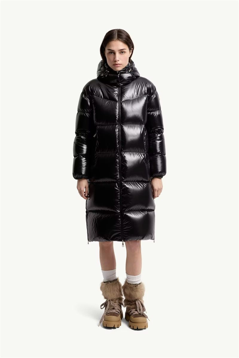 Harfang hooded long down coat-MONCLER-Verso