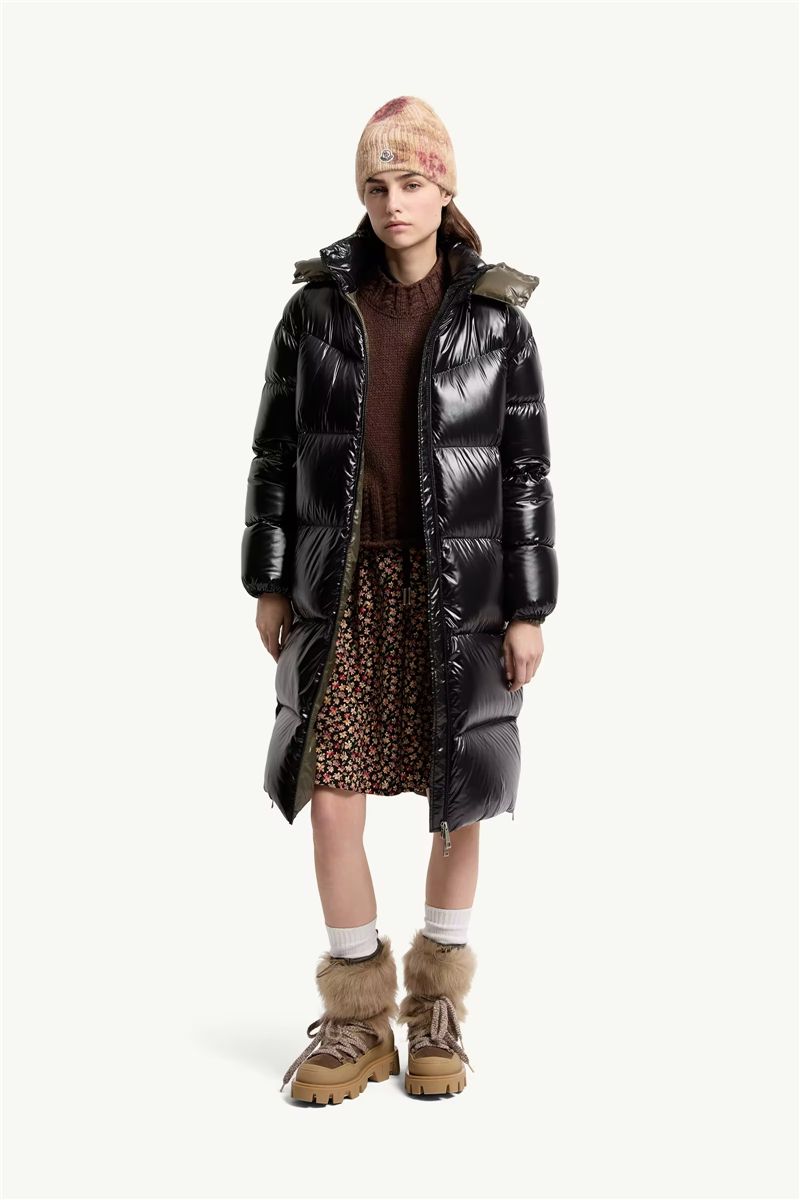 Harfang hooded long down coat-MONCLER-Verso