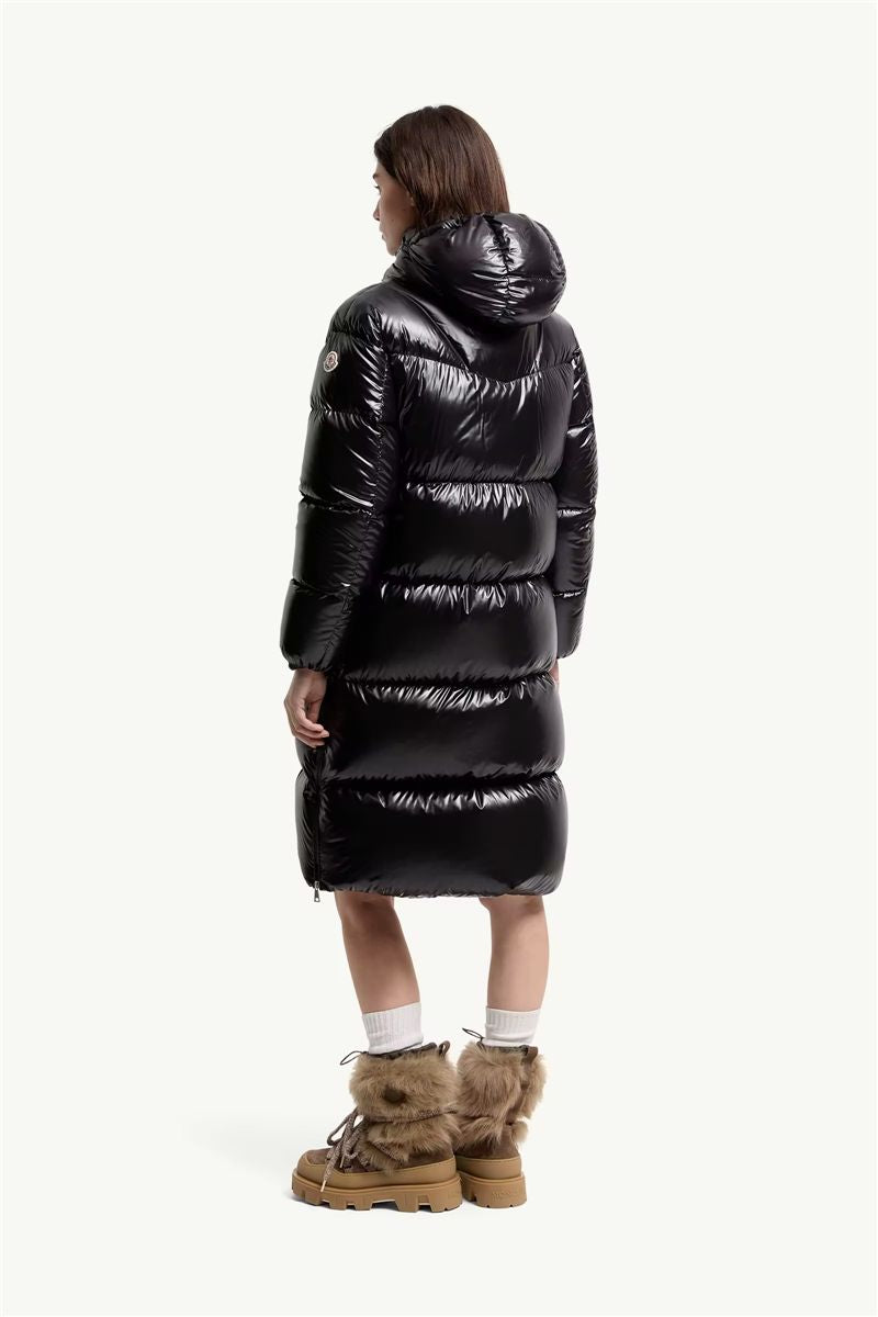 Harfang hooded long down coat-MONCLER-Verso