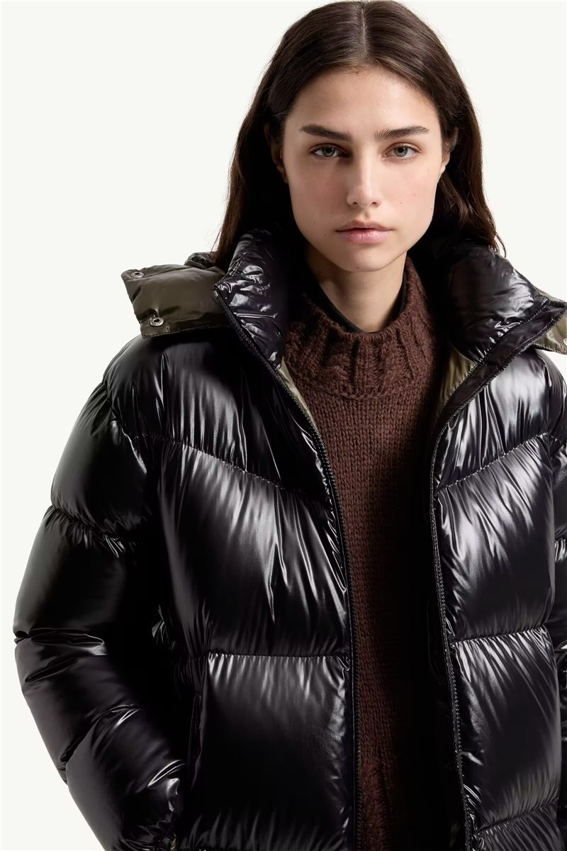 Harfang hooded long down coat-MONCLER-Verso