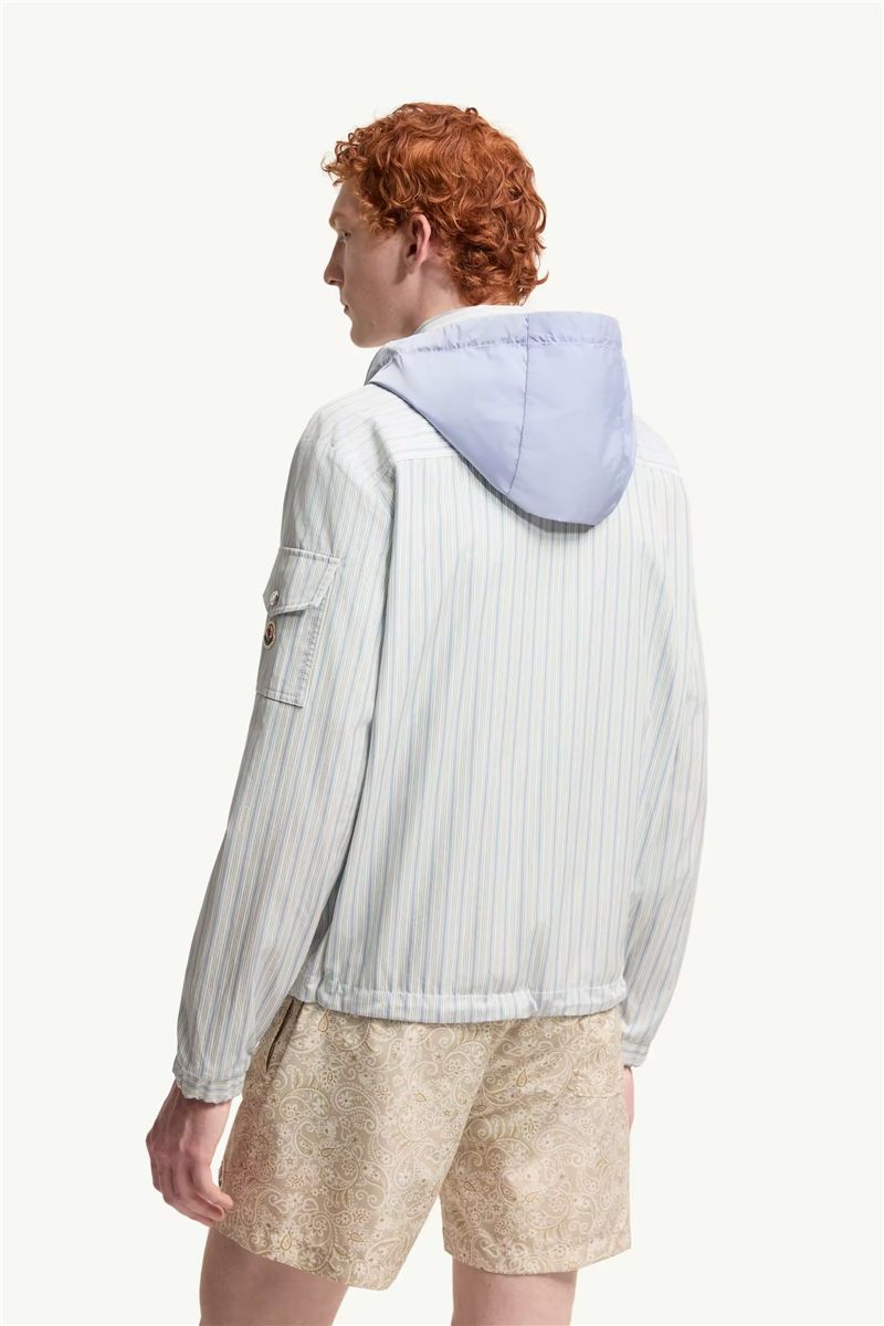 Havas striped poplin shirt jacket-MONCLER-Verso