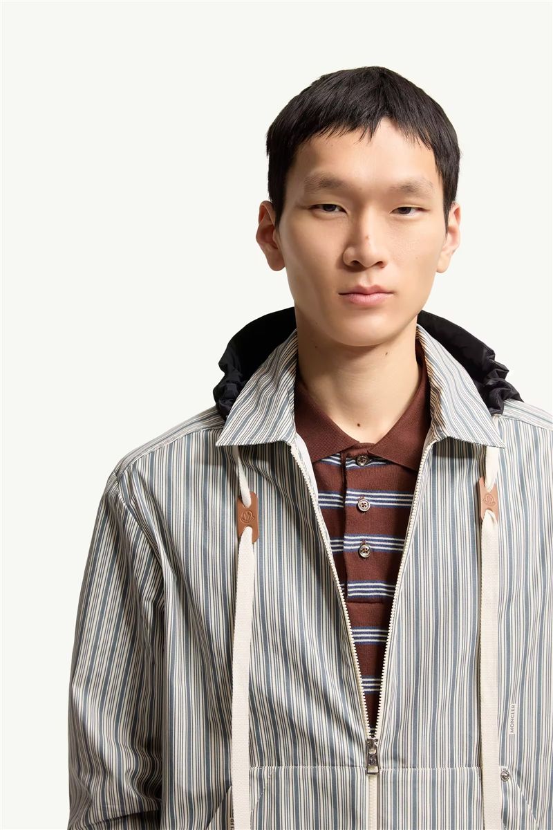 Havas striped poplin shirt jacket-MONCLER-Verso