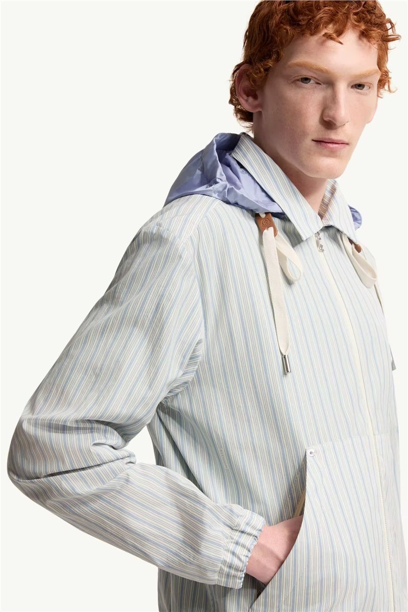 Havas striped poplin shirt jacket-MONCLER-Verso