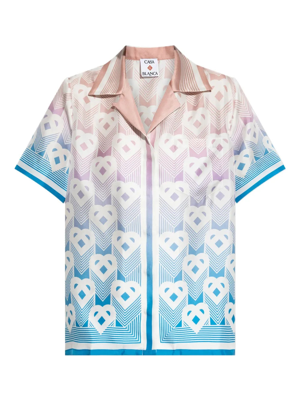 Heart-monogram silk shirt-CASABLANCA-Verso