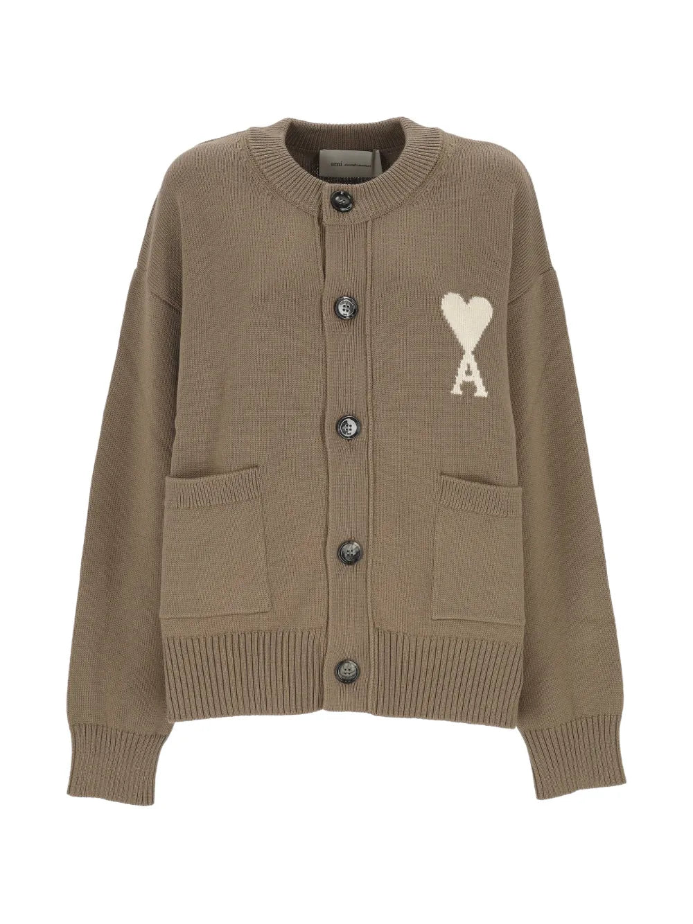 Heart-motif pocket cardigan-AMI-306637-XS-Verso