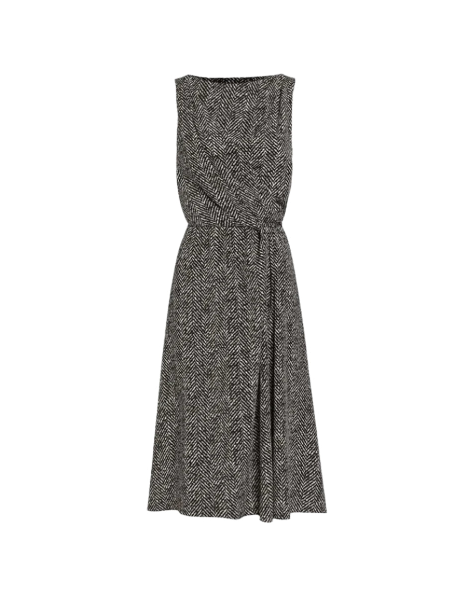 HEAVY CRÊPE COCKTAIL DRESS WITH CHEVRON PRINT-DOLCE & GABBANA-Verso