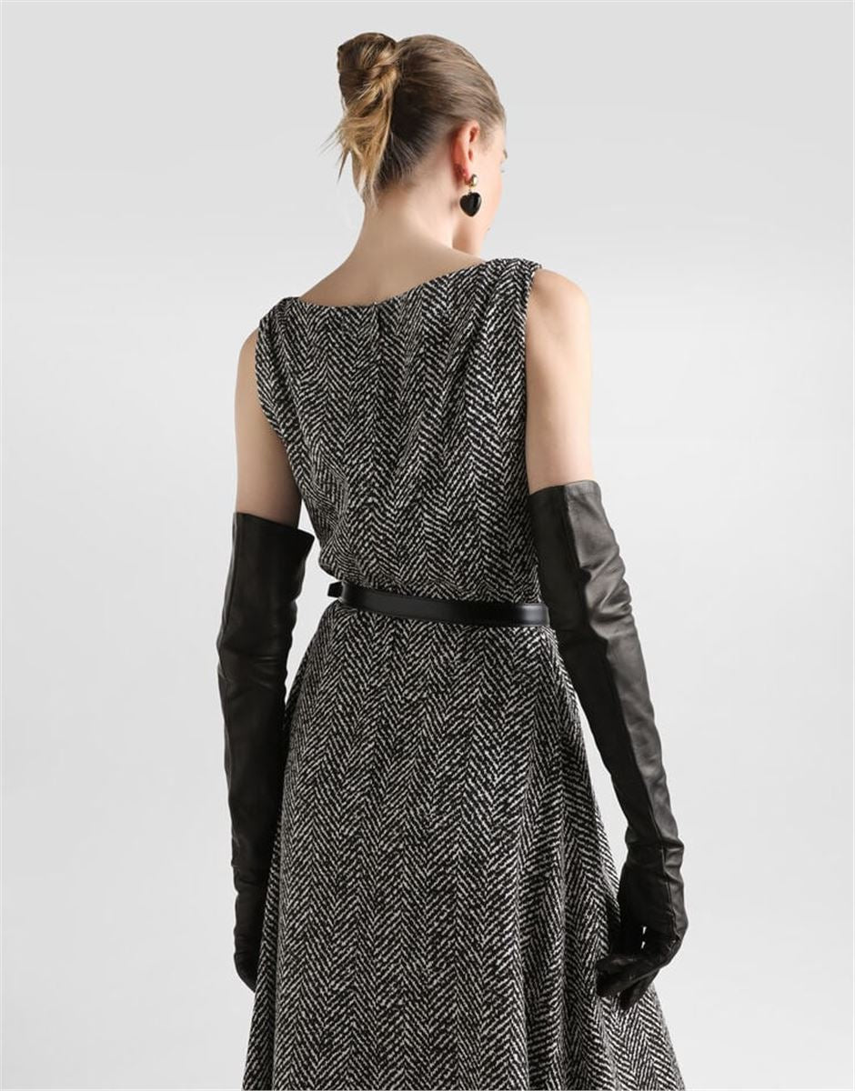 HEAVY CRÊPE COCKTAIL DRESS WITH CHEVRON PRINT-DOLCE & GABBANA-Verso