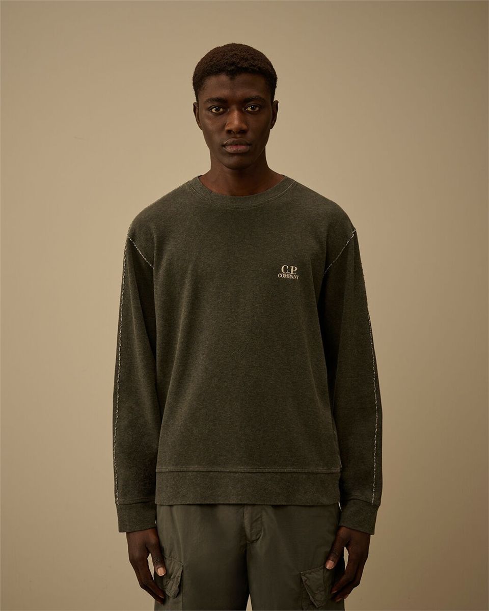 Heavy jersey plated crewneck sweatshirt-C.P. COMPANY-Verso