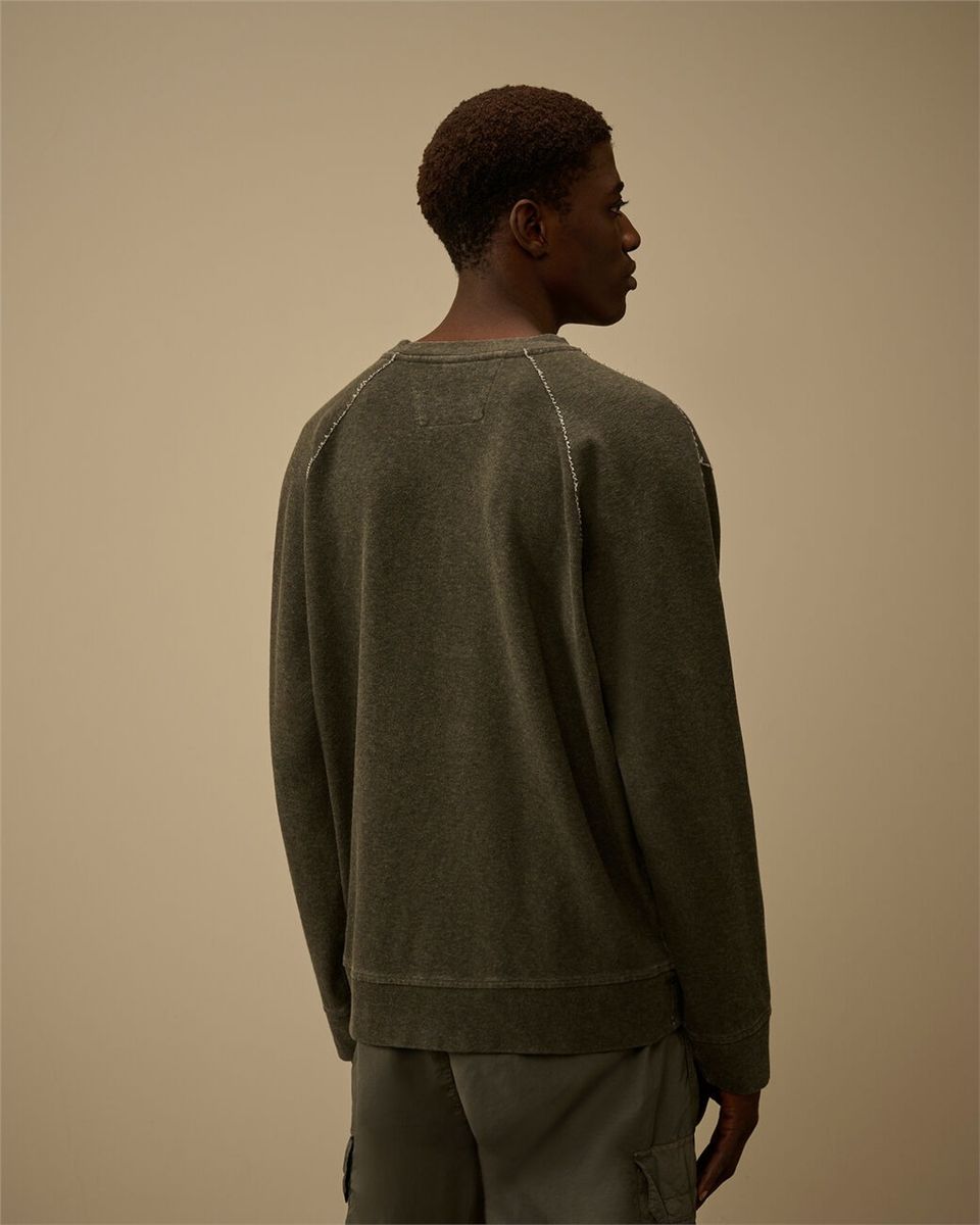 Heavy jersey plated crewneck sweatshirt-C.P. COMPANY-Verso