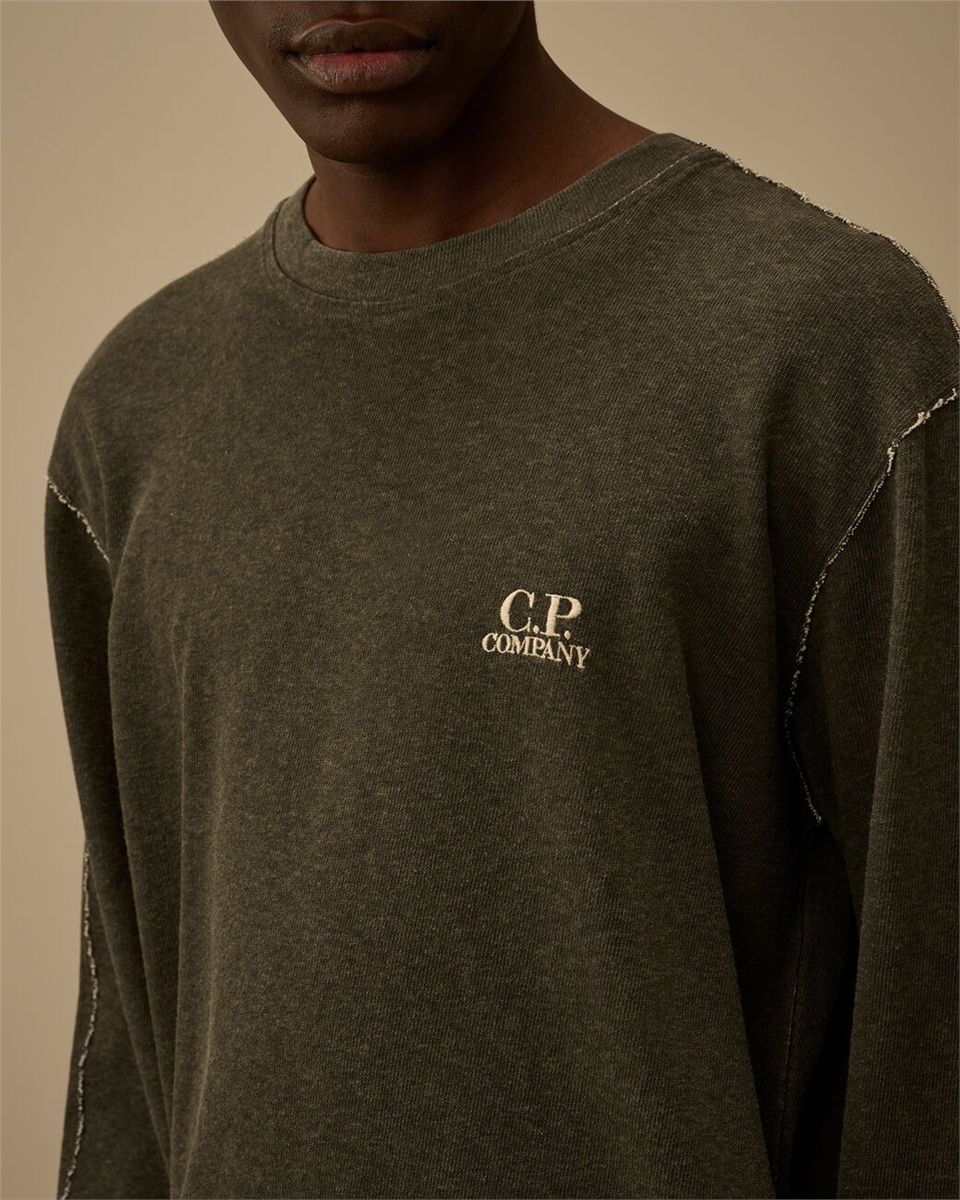 Heavy jersey plated crewneck sweatshirt-C.P. COMPANY-Verso