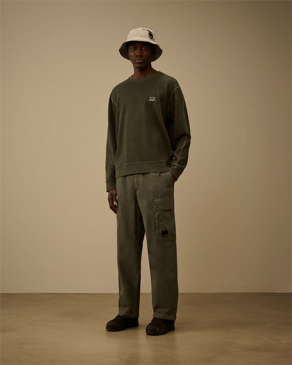 Heavy jersey plated crewneck sweatshirt-C.P. COMPANY-Verso