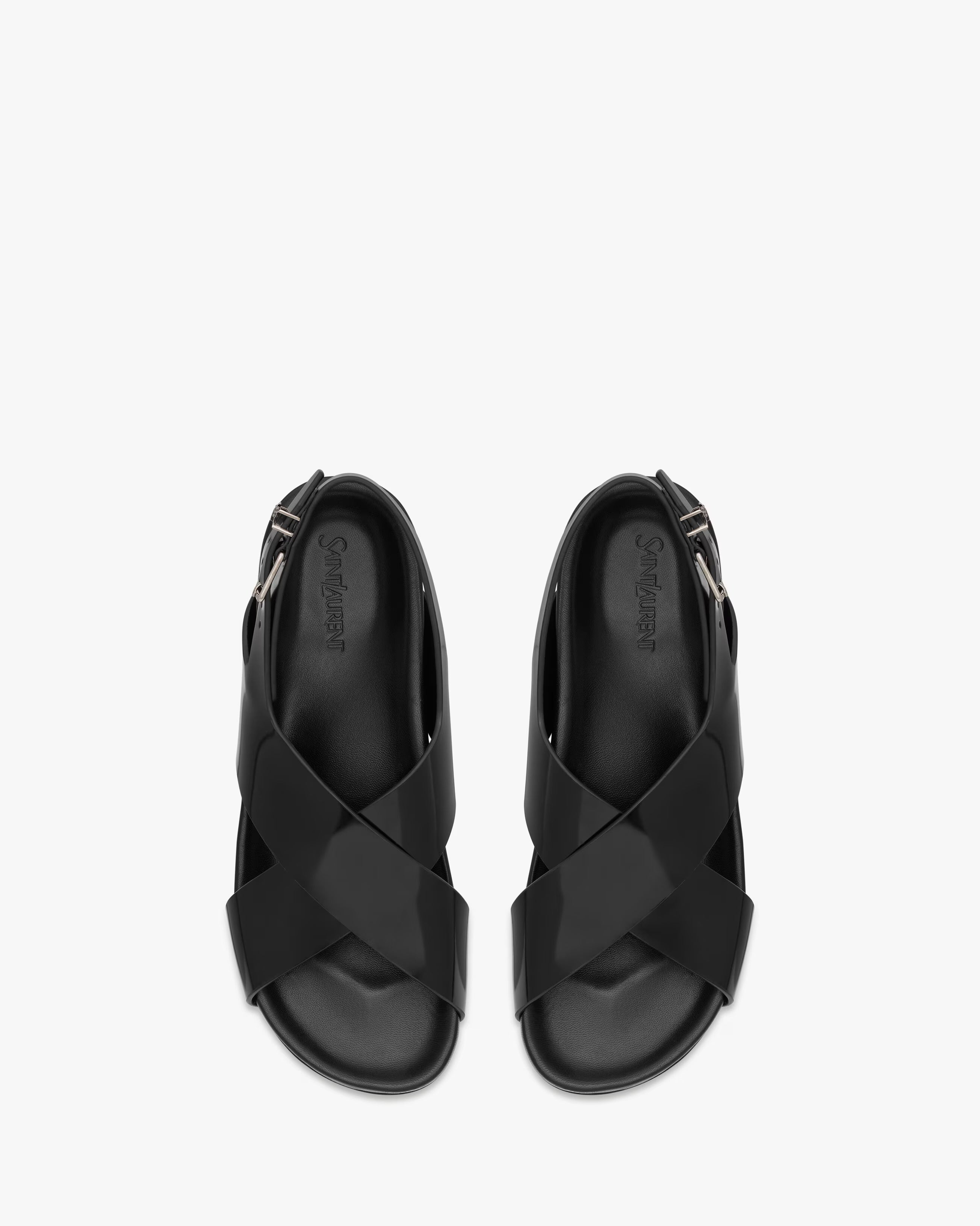 Helios sandals in glazed leather-SAINT LAURENT-Verso