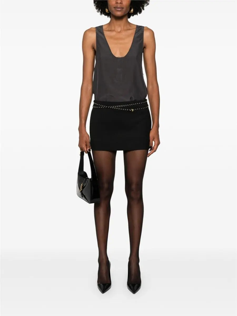 HENLEY-NECK SILK TANK TOP SAINT LAURENT
