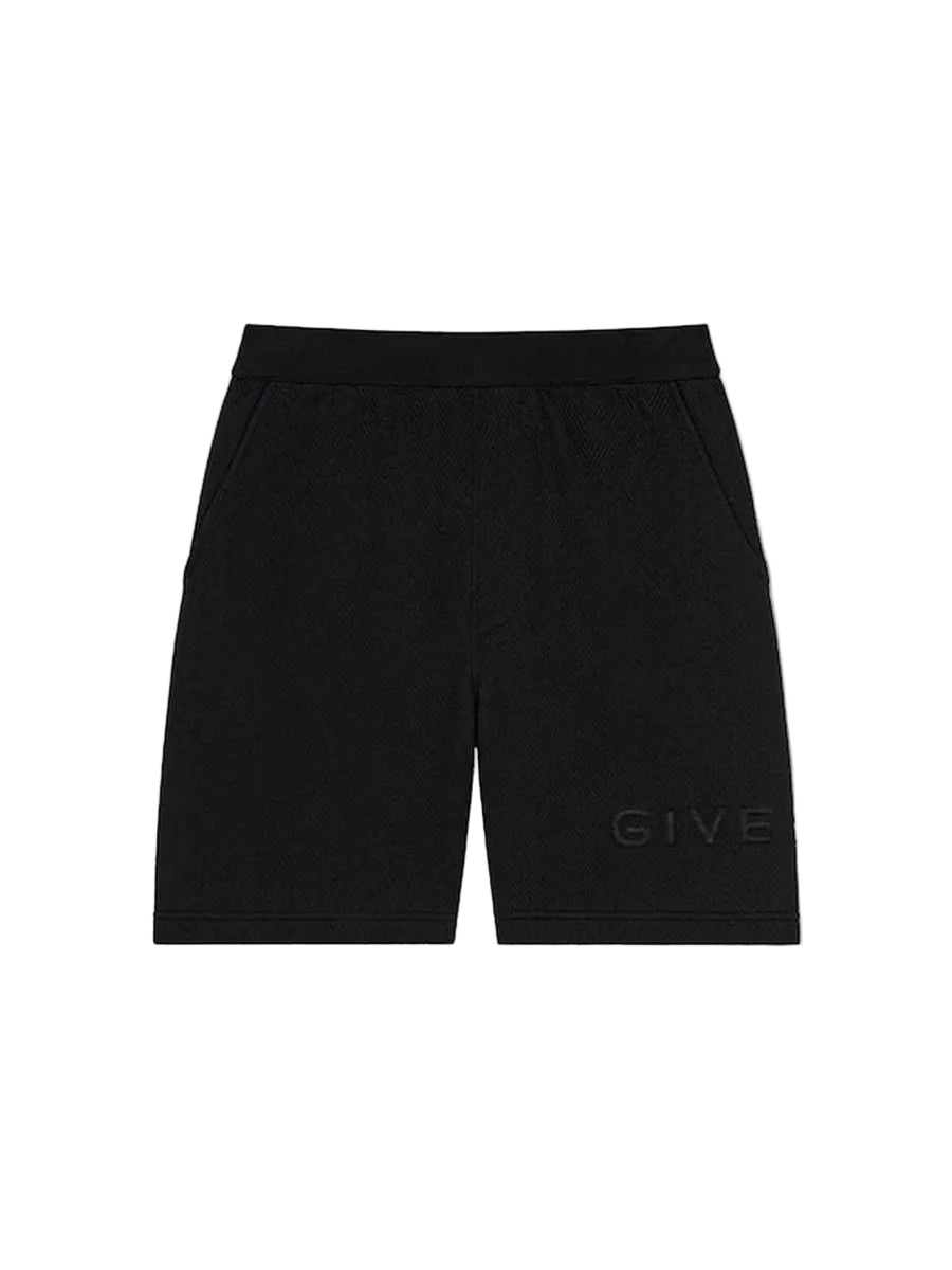 Herringbone bermuda shorts with givenchy jacquard-GIVENCHY-310378-S-Verso