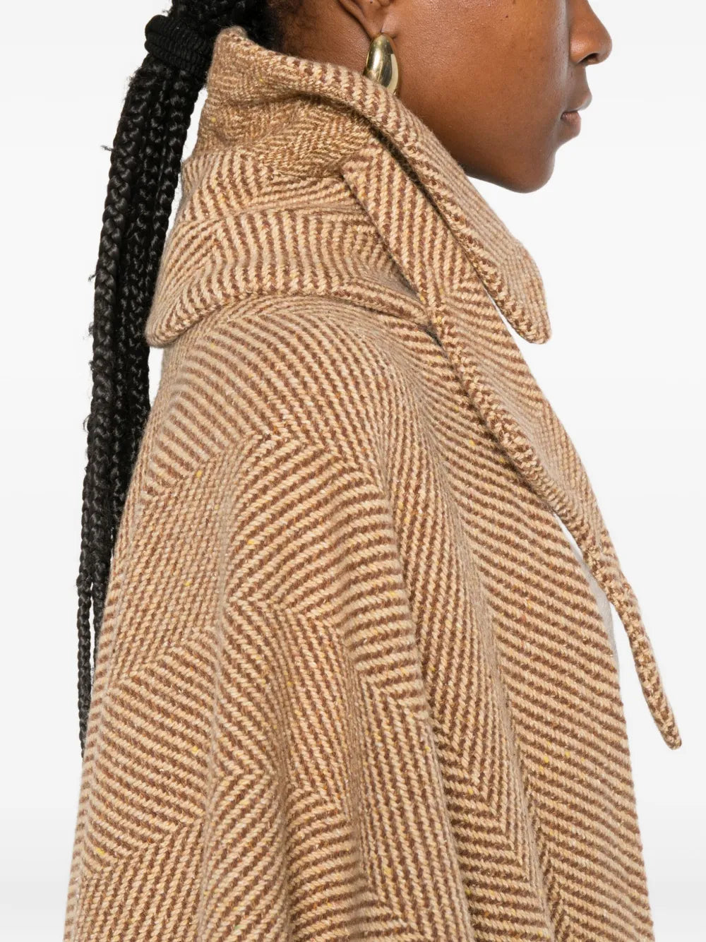 Herringbone cape coat-ERMANNO SCERVINO-Verso