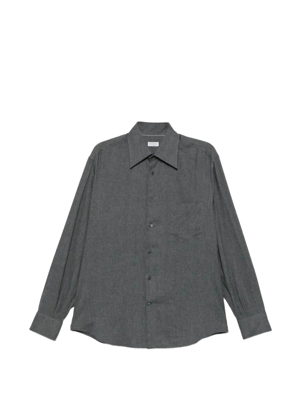 Herringbone-pattern chest-pocket shirt-BRUNELLO CUCINELLI-310445-M-Verso