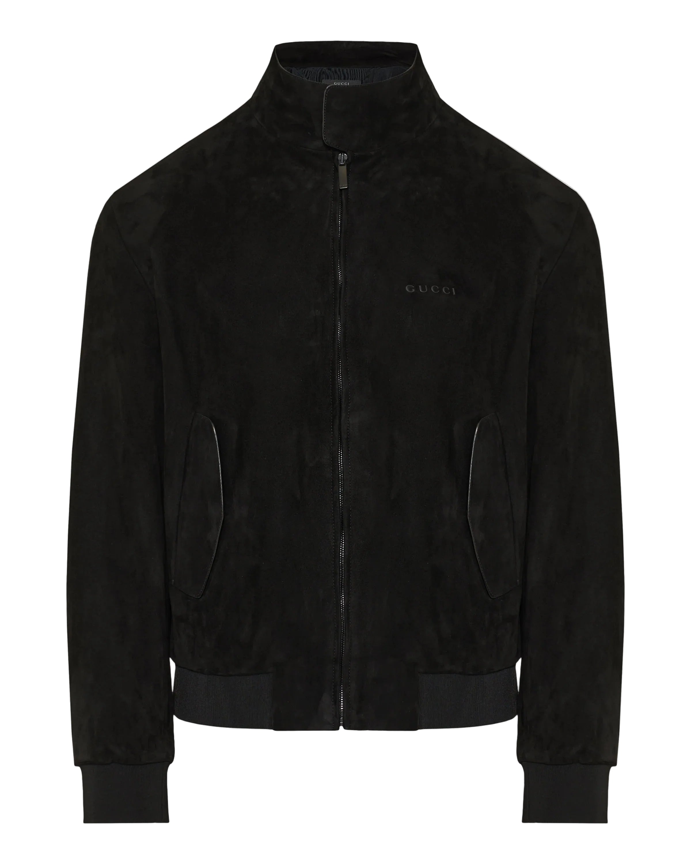 High-neck logo embroidered jacket-GUCCI-312000-48-Verso