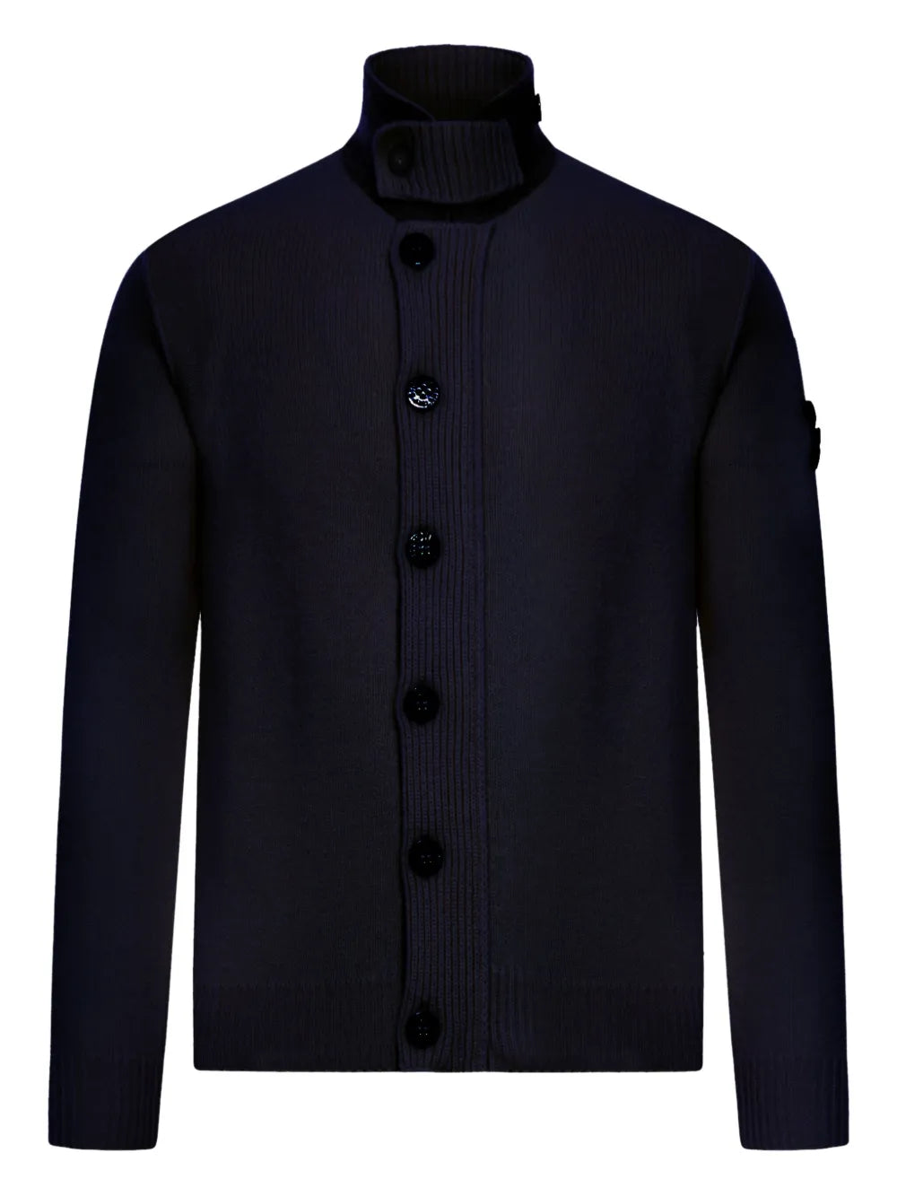 High-neck wool cardigan-STONE ISLAND-Verso