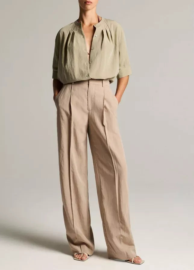 High-rise pleated trouser-VINCE-Verso