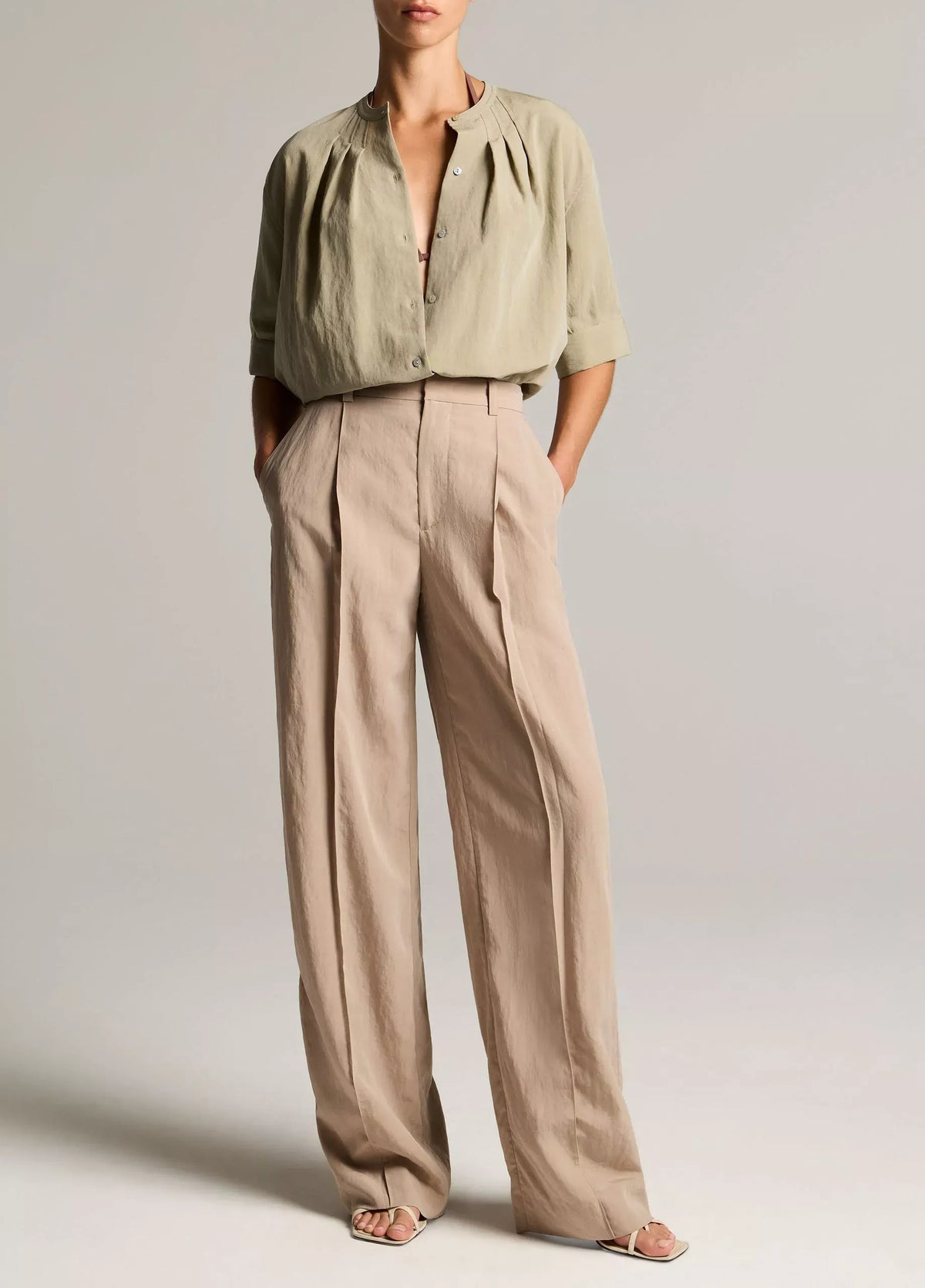High-Rise Pleated Trouser-VINCE-Verso