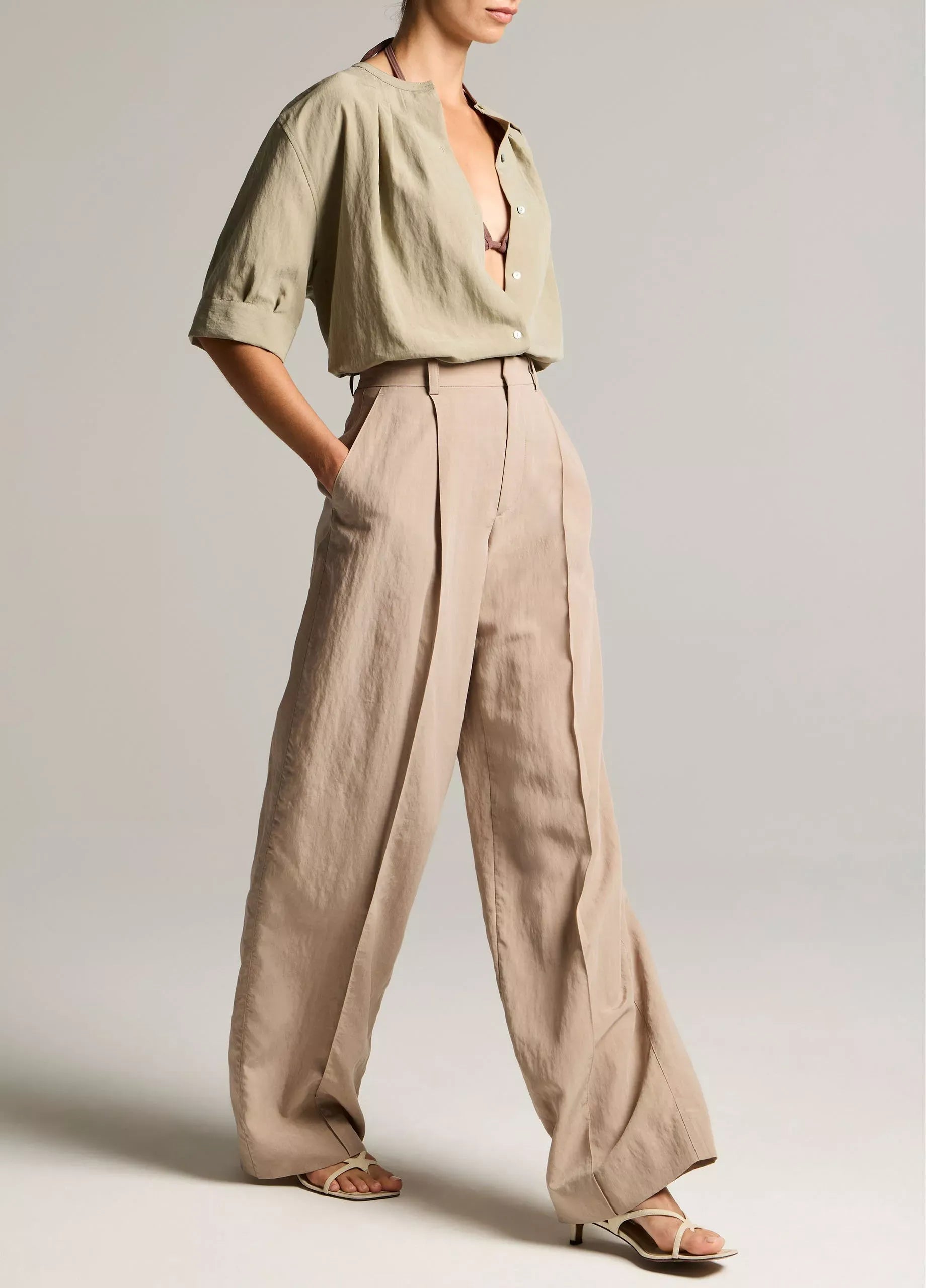 High-rise pleated trouser-VINCE-Verso